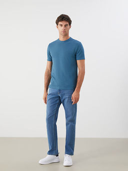 Bisiklet Yaka K?sa Kollu Erkek Dokulu Ti??rt