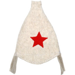 Цена за 2 шт. Шапка для бани и сауны "Будёновка" белая "Hot Pot" , войлок /20