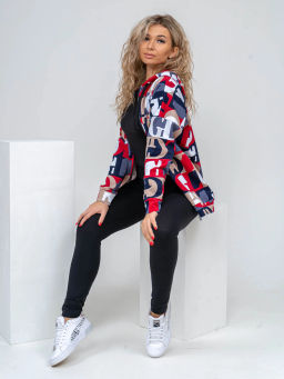 Толстовка женская, цвет синий красный