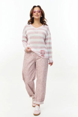 Брюки 4163/1 Пыльно-розовый мрамор