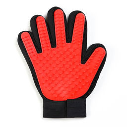 Перчатка - щетка для шерсти на правую руку с удлиненными зубчиками, красная - Пижон фото 2