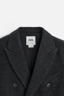 DOUBLE-BREASTED WOOL BLAZER - Zara фото 8
