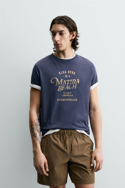 CAMISETA GR?FICO POLINESIA / Azul - Zara фото 2