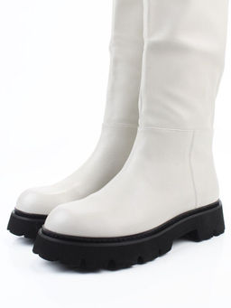 02-E39B-53R MILK Сапоги демисезонные женские (натуральная кожа)