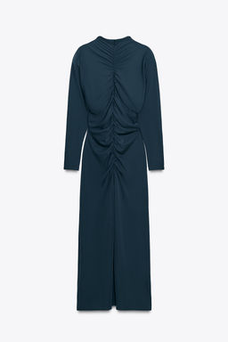 CREPE DRESS WITH SHOULDER PADS - Zara фото 7