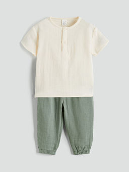 Erkek Bebek M?slin Ti??rt ve Pantolon