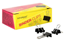 Цена за 10 шт. Зажим для бумаг INFORMAT 15 мм черный, металл, 1 шт