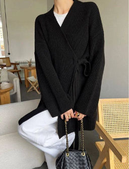 K13523 Кардиган OVER SIZE ЧЕРНЫЙ