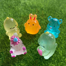 Мини фигурки, 5 штук. Дракончики 2 шт, Единорог, Медведь, Заяц. 9046726