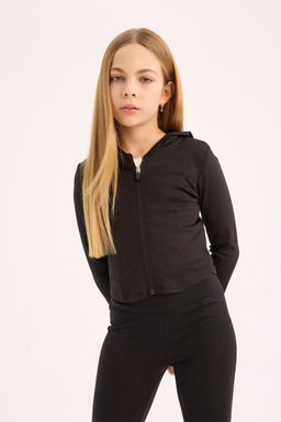 Kap__onlu __i Yumu_ak T_yl_ Fermuarl_ Sweatshirt K_z _ocuk - Defacto фото 3