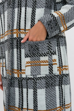 ЗЛАТА Кардиган В 1579/черн-горчич