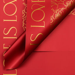 Цена за 20 шт. Пленка для цветов матовая, Любовь и розы, 57х57см, красный