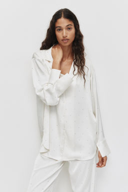 Camisa de pijama satinada con detalles decorativos - H&m фото 6