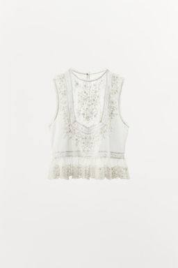 BEADED EMBROIDERY TOP - Zara фото 3