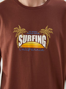 Bisiklet Yaka K?sa Kollu Bask?l? Penye Erkek Ti??rt