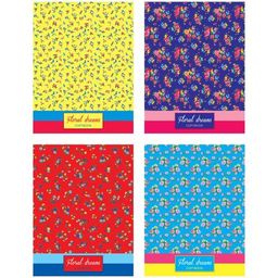 Тетрадь 200л. на кольцах "Floral Dreams", 4-х цв. сменный блок (Т5к_7БЦ200_лам 4329, "BG")