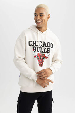 DeFactoFit Толстовка свободного покроя с капюшоном NBA Chicago Bulls