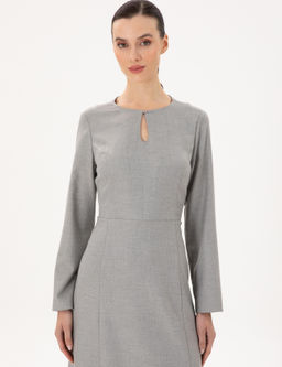 A__k Gri Regular Fit Dokuma Elbise - Pierre cardin фото 2