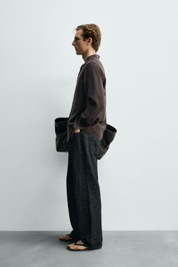 CAMISA FLUIDA CUELLO TIRA / Marr?n - Zara фото 4