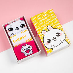 Носки для девочки KAFTAN: Smile, набор 3 пары, белые, розовые, 16-18