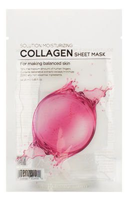 Solution Moisturizing Collagen Sheet Mask - Восстанавливающая тканевая маска с гидролизованным коллагеном, 25мл