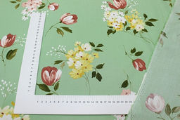 Штапель Весенние цветы цв.морозная зелень, ш.1.45м, вискоза-100%, 100гр/м.кв - Купава фото 4