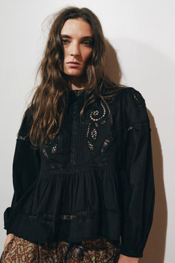 ZW COLLECTION ROMANTIC EMBROIDERED BLOUSE - Zara фото 2