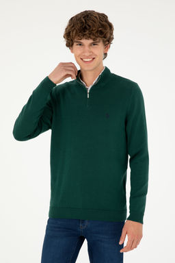 Мужской темно-зеленый базовый свитер - U.s. polo assn фото 17