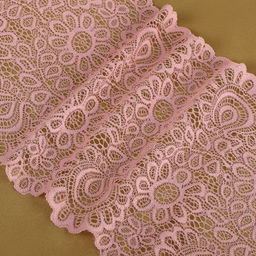 Кружевная эластичная ткань, 190 мм, 2.7±0.5 м, пудровая
