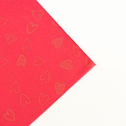 Цена за 10 шт. Бумага упаковочная тишью, Сердечки, 50 см ? 70 см 17 грамм, винная