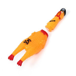 Игрушка пищащая Курица пират для собак, 16,5 см, жёлтая - Пижон фото 4