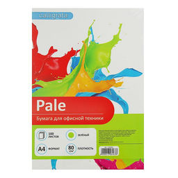 Бумага цветная А4, 100 листов Calligrata Пастель, зелёная, 80 г/м