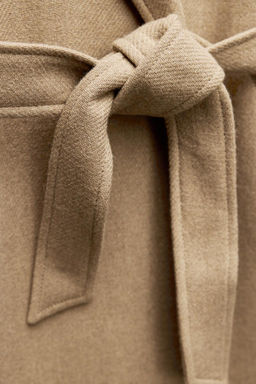 LONGLINE BELTED WOOL BLEND COAT - Zara фото 9
