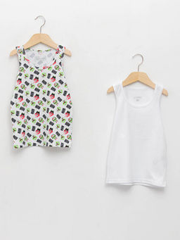 Bisiklet Yaka Pamuklu Erkek ?ocuk Atlet 2li