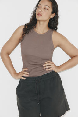 Camiseta sin mangas en algod?n acanalado - H&m фото 8
