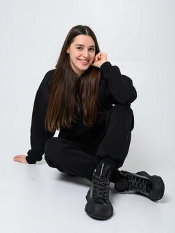 Ботинки 217.PODYUM151bl.Черный/байка