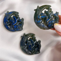 Фигурка резная Лиса "Кицунэ" из Лабрадора