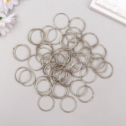Цена за 2 шт. Основа для брелока кольцо металл серебро набор 50 шт 2х2 см