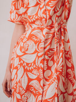 Туника пляжная Indefini из вискозы оранжевая  фото 4