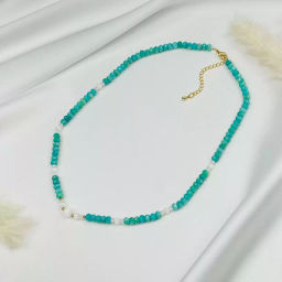 Бусы из Амазонита и Селенита 42 см +