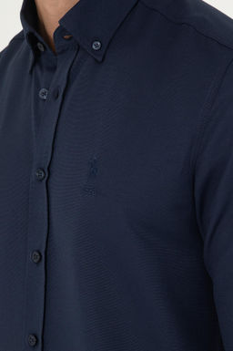 Мужская темно-синяя базовая рубашка с длинным рукавом Неожиданная скидка в корзине - U.s. polo assn фото 7