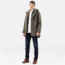 Мужская куртка Timberland Parka Fishtail Snowdon Peak 3-in-1 зеленая  фото 3