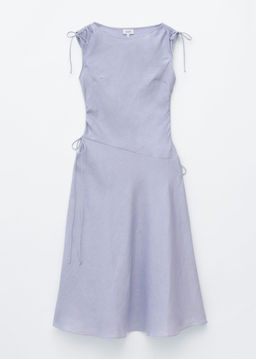 Vestido midi acampanado de lino