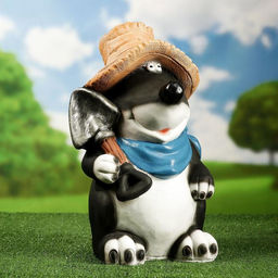 Садовая фигура из полистоуна «Крот в шляпе», 45×26×26 см