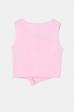 Pembe Fitted/V_cuda Oturan Kay_k Yaka Kolsuz Pamuklu Esnek _rme Bluz TWOSS26BZ00035 - Trendyolmilla фото 2