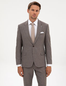 A__k Kahverengi Slim Fit Tak_m Elbise
