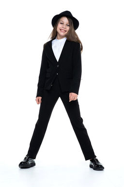 Чёрный школьный жакет для девочки Инфанта, модель 0711  фото 6