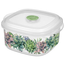 Емкость для СВЧ Bergamo 1,6л с клапаном с декором (бесцветный) 221199701/00