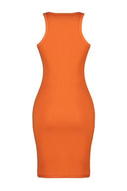 TRENDYOLMILLA Siyah Fitilli Kollar? Volanl? Bodycone/Vucuda Oturan Esnek Mini Orme Kalem Elbise TWOSS23EL00303 фото 16