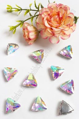 Стразы пришивные 18 мм "Треугольник" (10 шт) SF-3765, радужный №23 УЦЕНКА